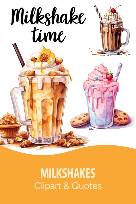 20 Milkshakes Clipart & Ready-to-Use Quotes to discover by clicking on the link Milkshake Quotes, Milkshake Clipart, Being Used Quotes, Milkshakes, Summer Design, Inspiring Quotes, Inspirational Quotes, Clip Art, Quotes