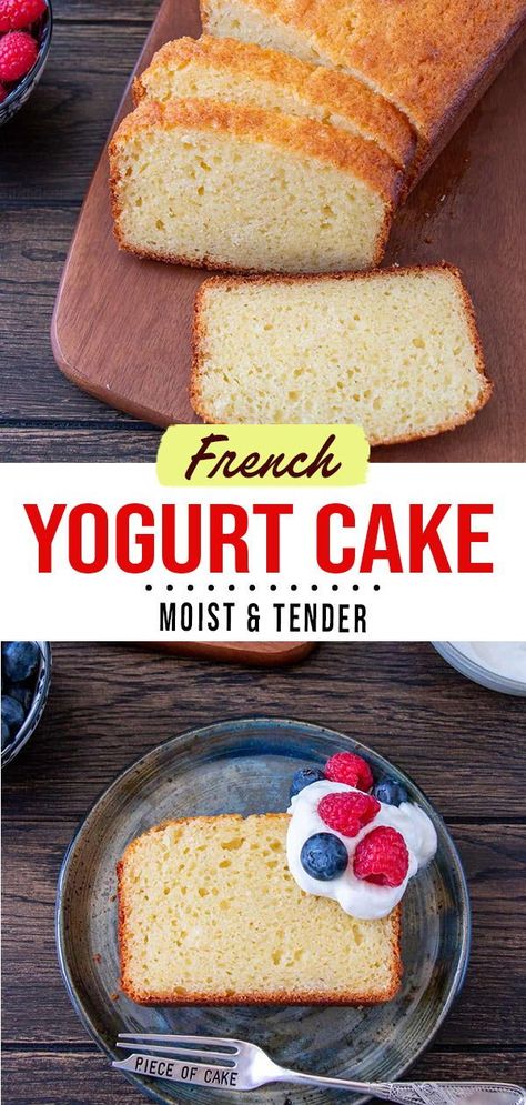 French Yogurt, French Yogurt Cake, Classic French Desserts, French Dessert, Yogurt Cake, Lemon Cookies, Lemon Cheesecake, Lemon Recipes, Perfect Cake