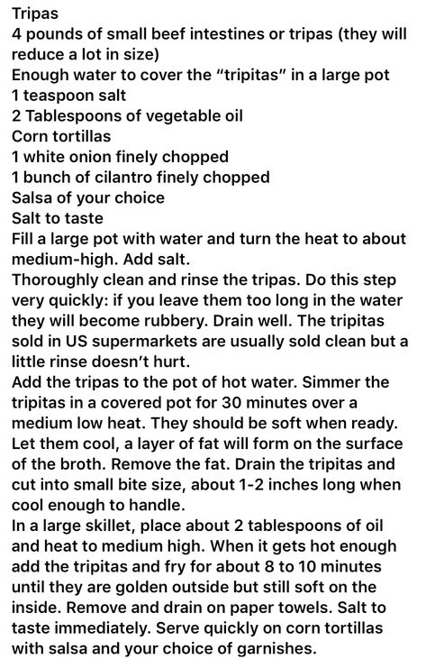 Tripas Recipe, Cooking Beef, Savory Food, How To Cook Beef, Latin Food, Corn Tortillas, Mexican Recipes, Favorite Food, How To Cook