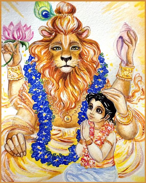 Narsimha Painting, Narshima God, Lord Narsimha, Vishnu Art, Lord Krishna Sketch, Lord Narasimha, Krishna Das, Krishna Drawing, Krishna Statue