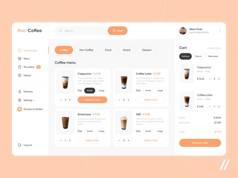 Cafe POS System by Daria Kravets for Purrweb UI/UX Studio on Dribbble Pos Dashboard, Dashboard Design Template, Food Website Design, Chatbot Design, Cafe Website, Food Web Design, Tablet Ui, Pos Design, Ui Design Dashboard