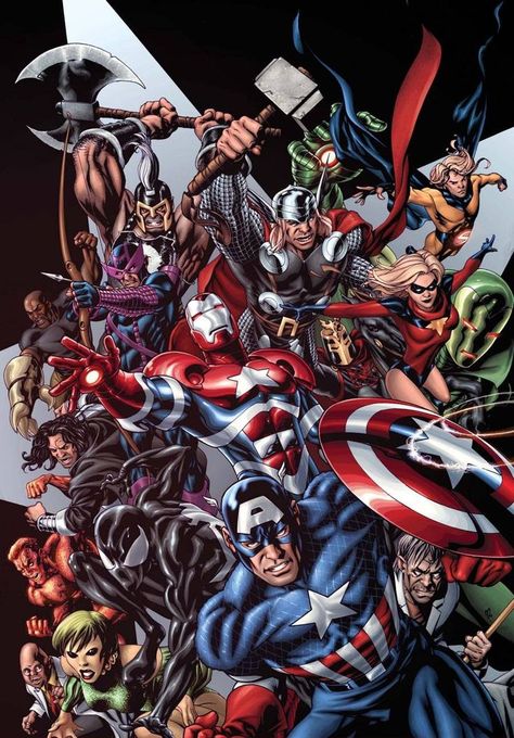 #Avengers #Fan #Art. (Avengers Assemble #1) By: Mike McKone. ÅWESOMENESS!!!™ ÅÅÅ+ Dark Avengers, Marvel Avengers Comics, Marvel Avengers Assemble, Karakter Marvel, Univers Marvel, Pahlawan Marvel, Avengers Comics, Marvel Avengers Funny, Marvel Vs Dc