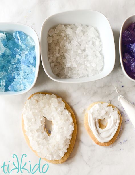 Crystal Cookies, Gem Cookies, Spiritual Party, Geode Cookies, White Royal Icing, Gem Party, Summer Sugar Cookies, Geode Cake, Candy Crystals