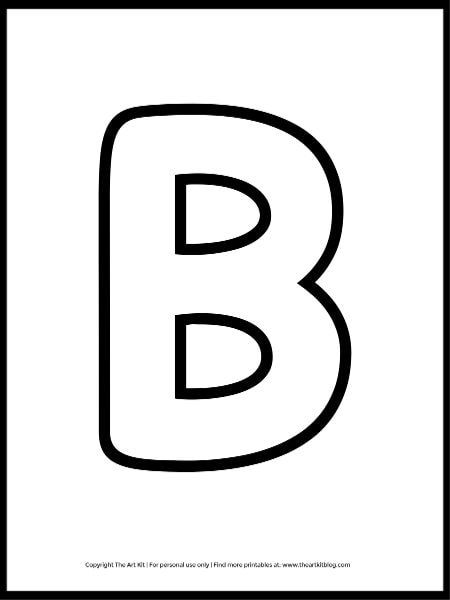 Uppercase Letter B Outline Printable (FREE!) - The Art Kit Letter B Template Free Printable, Letter Outlines Free Printable, Letter B Printable Free, Goddard School, Letter B Worksheets, Lego Coloring Pages, Printable Alphabet Worksheets, Toddler Curriculum, Preschool Alphabet