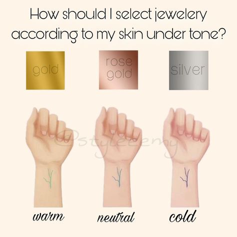 stylemy |stil danışmanı | Which jewelry color suits you according to your skin undertone? Why do some color jewelery not suit everyone? Does the visual show you… | Instagram Warm Skin Tone Colors, What Colours Suit Me, Rectangle Body Shape Outfits, Neutral Skin, Glasses For Face Shape, Neutral Skin Tone, Rectangle Body Shape, Makeup Order, Skin Undertones