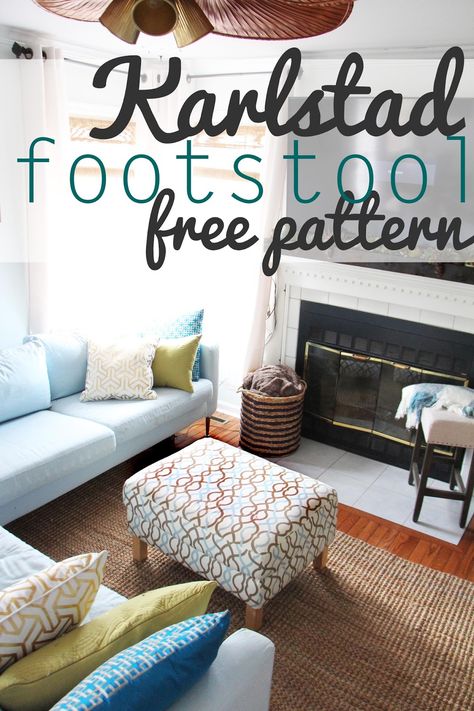 Do you have one of these? A Karlstad footstool? Is your slipcover old and crusty? Make a new one for the cost of only 2 yards of fabric! I... Ikea Karlstad, Footstool Ottoman, Bedroom Updates, Burda Style, Diy Furniture Projects, Ikea Hacks, Easy Diy Projects, Floor Cushions, Furniture Projects