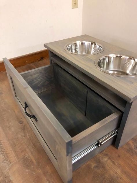 Shaker Storage, Dog Food Station, Train Dog, Raised Dog Feeder, Dog Feeding Station, Dog Bowl Stand, Small Space Storage, Dog Food Storage, Dog Rooms