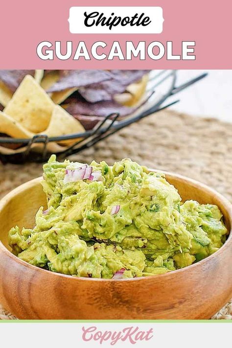 Homemade guacamole is a tasty dip, snack, and topping. Find out how simple it is to make with this easy Chipotle copycat recipe. Enjoy the best fresh guacamole with any of your favorite Mexican dishes. Low carb and keto friendly. Great for Cinco de Mayo. Keto Dip, Chipotle Guacamole, Chipotle Copycat Recipes, Chipotle Copycat, Chipotle Mexican Grill, Homemade Appetizer, Fresh Guacamole, How To Make Guacamole, Mexican Grill