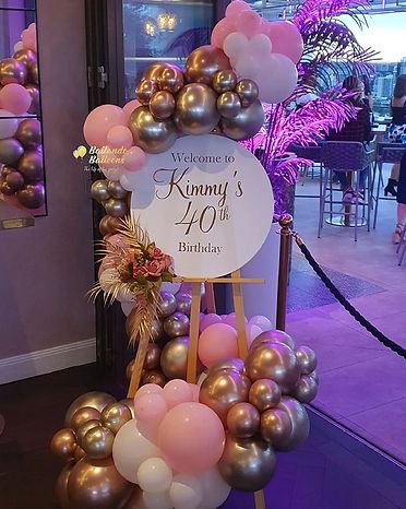 40th Balloon Arch, 40th Birthday Balloon Arch, Birthday Balloon Columns, Sign With Balloons, Balloon Topiary, 40 Birthday Signs, 40th Birthday Balloons, Rainbow Balloon Arch, 40 Balloons