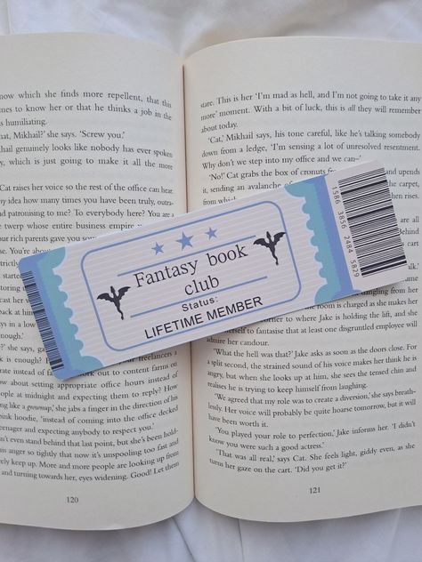 Lifetime membership ticket bookmark for Fantasy book lovers. * Made using 400gsm recycled cardstock * One sided print  * Rounded edges If you would like to keep your bookmarks pristine for longer, with more durability and shine, I would encourage you to order the laminated option. ** Please note due to the nature of recycled card there will be some variation in the cardstock including natural white flecks.  The colours of the bookmark may vary from the photo once printed due to screen settings ** Ticket Bookmark, Vintage Bookmarks, Reading Bookmarks, Book Marker, Bookmarks For Books, Reading Accessories, Creative Bookmarks, Japanese Phrases, Coloring Bookmarks