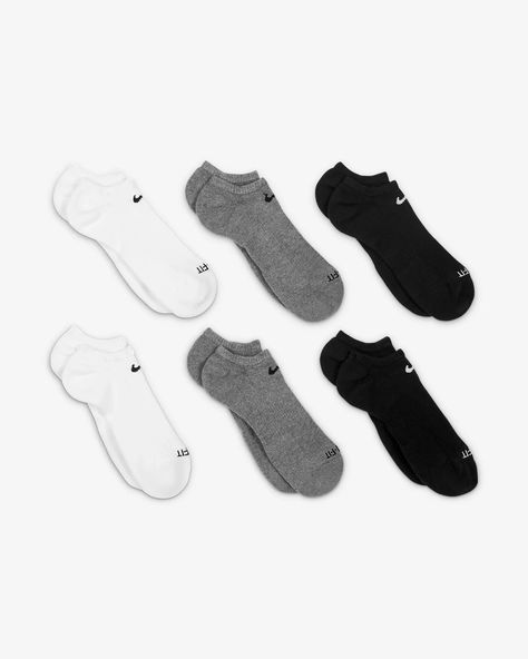 Nike Everyday Plus Cushioned Training No-Show Socks (6 Pairs). Nike.com Nike No Show Socks, Nike Socks Women, Twilight Dr, Nike Socks, Christmas Mom, No Show Socks, Boy Mom, Black White Fashion, Christmas List