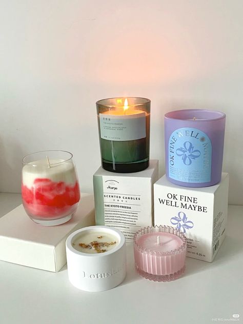 Scent Candles Aesthetic, Candle Maker Aesthetic, Aesthetic Scented Candles, Scented Candles Aesthetic Room, Korean Candle, Target Candle, Scented Candles Aesthetic, Japanese Candles, Ikea Crafts