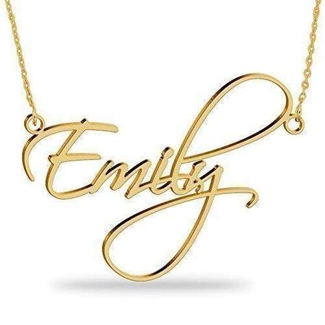 18K Gold Plated Name Necklace Personalized Sterling Silver Necklace Pendent Gifts Custom with Any Name Fonts Style, Silver Name Necklace, Sterling Silver Name Necklace, Fake Jewelry, Nameplate Necklace, Dainty Pendant, Gold Name Necklace, Pendent Necklace, Name Jewelry