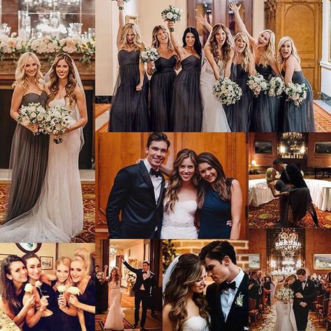 Kayla Ewell married Tanner Novlan at Jonathan Club in Downtown LA on September 12, 2015! Former co-stars Michael Trevino, Zach Roerig, Sara Canning, and Nina Dobrev attended the wedding! Candice Accola was one of the six bridesmaids! Such a beautiful wedding! Candice King And Zach Roerig, Candice Accola Wedding, Kayla Ewell, Zach Roerig, Hello Brother, Candice Accola, Michael Trevino, Candice King, Miraculous Ladybug Movie