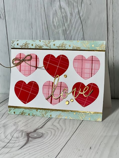 Valentine card using Stampin' Up! Adoring Hearts Dies annd Most Adored Specialty Designer Series Paper Most Adored Dsp Cards, Stampin Up Adoring Hearts, Stampin Up Wedding Cards, Valentine Heart Card, Handmade Cards Diy, Tool Tips, Papercraft Ideas, Valentine Cards Handmade, Valentine Hearts