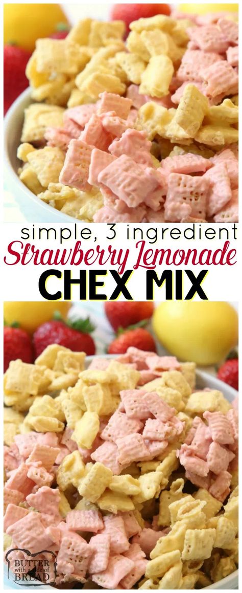 Summer Chex Mix Recipes, Summer Snack Mix Ideas, Lemon Chex Mix, Lemon Chex, Chex Recipes, Puppy Chow Chex Mix Recipe, Check Mix, Chex Mix Recipe, Chex Mix Puppy Chow