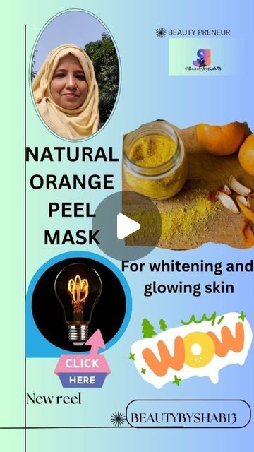 Orange Peel Powder Face Masks, Orange Peel Face Mask, Face Mask For Whitening, Peel Face Mask, Orange Peel Powder, Follow For More Instagram, Dried Orange Peel, Powder Face, Bath Powder