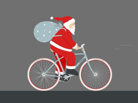 Xmas Gif, Bike Illustration, Merry Christmas Gif, Animated Christmas, Merry Christmas To You, Cycling Art, Christmas Gif, Santa Clause, Bike Art