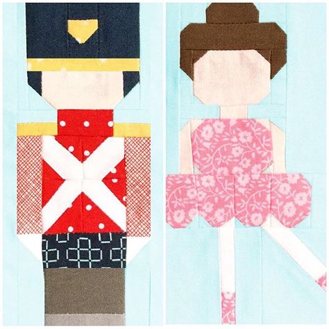 Nutcracker Quilt Block, Christmas Quilting Patterns, Nutcracker Quilt, Quilted Pictures, Beginner Quilting Projects, Mini Patchwork, Christmas Quilt Blocks, The Perfect Couple, Christmas Quilting