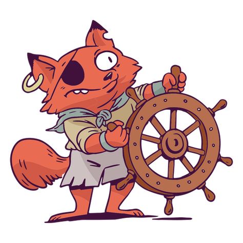 Fox pirate animal character PNG Design Fox Cartoon Character Design, Animal Pirate Character Design, Pirates Cartoon, Animal Pirate, Pirate Character Design, Pirate Animals, Pirate Stories, Angry Pirate, Pirate Character