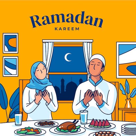 Hand drawn ramadan illustration | Premium Vector #Freepik #vector #ramadan-fasting #muslim-illustration #fasting #islamic-illustration Ramadhan Illustration, Muslim Illustration, Ramadan Illustration, Islamic Illustration, Ramadan Design, Infographic Video, Islamic Content, Bulan Puasa, Ramadan Celebration