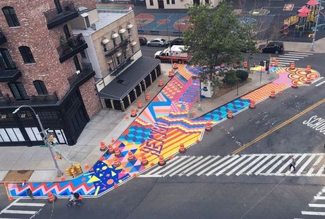 Nyc Murals, Urban Ideas, Streetscape Design, Urban Intervention, Public Space Design, Landscape And Urbanism, Urban Furniture, Street Furniture, Street Design