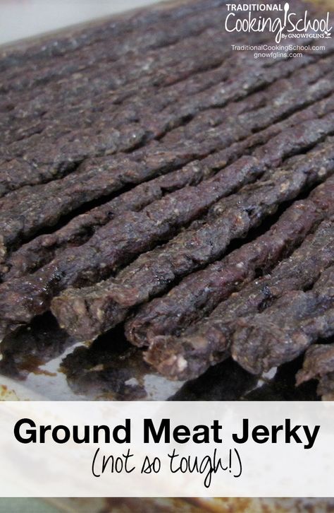 If you want to make jerky, but you’re looking for recipes that aren’t tough or chewy, this is the recipe for you! Whether you’re using ground beef, venison, chicken, pork, turkey or deer, this recipe doesn’t require a marinade but uses seasonings for flavor. It’s a quick homemade option for a dehydrator or oven and you can even use a jerky gun or roll out by hand! #jerky #recipes #beef #venison #dehydrator #homemade #chicken Dehydrated Jerky, Ground Beef Jerky Recipe, Jerkey Recipes, Venison Jerky, Homemade Jerky, Jerky Recipe, Making Jerky, Beef Jerky Recipes, Traditional Cooking