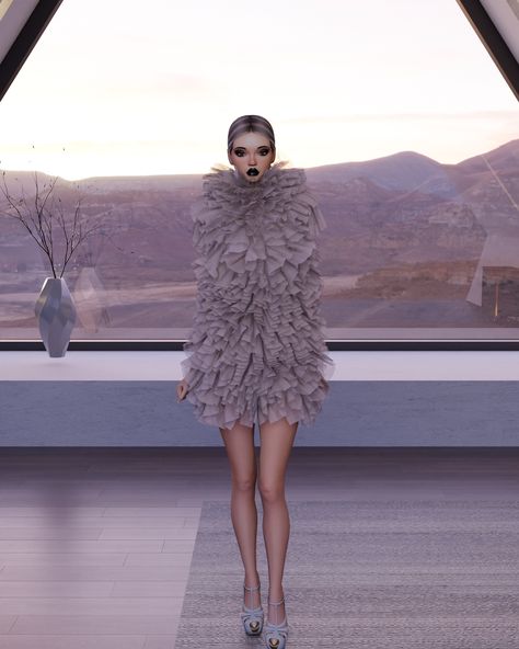 Sims 4 Fur Coat Accessory, Sims 4 High End Fashion, Sims 4 Winter Dress, Sims 4 Haute Couture, High Fashion Sims 4 Cc, Sims 4 Haute Couture Cc, Sims 4 Couture Cc, Sims 4 Cc Fur Coat, Sims 4 High Fashion