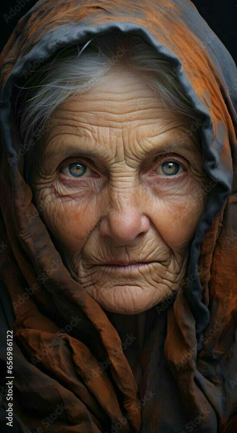 Portrait Painting Reference Photo, Portrait Old People, Old Woman Drawing, Old Woman Portrait, Old Woman Face, Old Eyes, Grandma Photos, Woman Stock Photo, Close Up Portrait