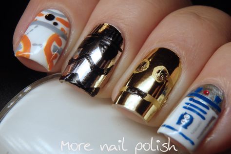 Star Wars Nails, Nails Disney, Ideas For Nails, Crazy Nail Art, Gold Glitter Nails, London Nails, Nail Polish Art, Seasonal Nails, Animal Nails