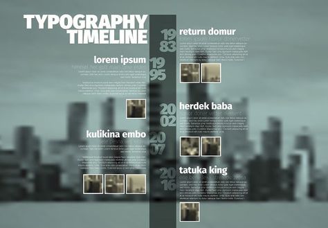 Vector timeline template with photos. Presentation Templates Typography Timeline, Timeline Design Ideas, Timeline Presentation, Business Timeline, Timeline Example, Timeline Poster, Brochure Infographic, Infographic Timeline, Timeline Infographic Design