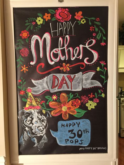 Mothers Day Chalk Art Mothers Day Chalk Art, Mothers Day Chalkboard Art, Brunch Sign, Chalkboard Ideas, Chalkboard Designs, Happy 30th, Board Art, Chalkboard Art, Chalk Art