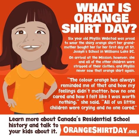 Today is Orange Shirt Day. Learn more about Canada's residential school history and talk to your kids about it. www.OrangeShirtDay.org #orangeshirtday #orangeshirtday2018 #residentialschool #canada Inuit Culture, Indigenous Beadwork, Orange Shirt Day, Indigenous Studies, Aboriginal Education, Library Resources, Indigenous Education, Residential School, Indigenous Knowledge