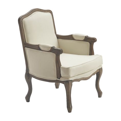 Lark Manor Bromyard Armchair & Reviews | Wayfair Classic Armchair, Country Dining Rooms, French Country Dining, Chair Vintage, Cottage Living Rooms, Black Furniture, Accent Arm Chairs, Armchair Vintage, Upholstered Fabric