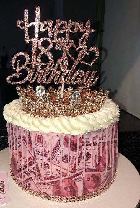 Cake Designs For 18th Birthday Girl, 17th Birthday Cake Girl, 18th Bday Cake For Girl, 18th Birthday Cake For Girls Elegant, Boujee Birthday Cake, 18birthday Cake, Birthday Cake 18th Girl, Baddie Birthday Cake, Cake 18th Birthday