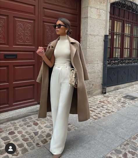 White Pants, A Woman, Trench Coat, Pants, White, Trousers