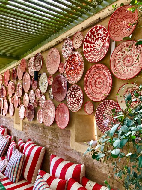 South France Interior, Red Cafe Interior, Small Couch, Rustic Restaurant, Deco Boheme, Moroccan Decor, Cafe Shop, Restaurant Interior, Dream House Decor