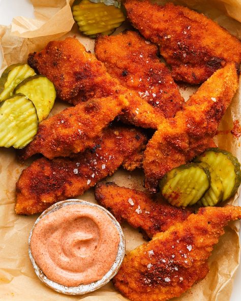 Nashville Hot Chicken Tenders Recipe, Chicken Katsu Recipe, Chicken Katsu Recipes, Sliced Cabbage, Nashville Chicken, Tonkatsu Sauce, Chicken Katsu, Nashville Hot Chicken, Baked Chicken Tenders