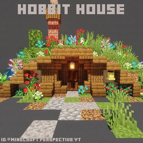 Cute Minecraft Hobbit Houses, Minecraft Build Reference, Minecraft House Reference, Hobbit Minecraft House, Minecraft Hobbit Village, Hobit Houses Minecraft, Hobbit Home Minecraft, Hobbit Minecraft, Hobbit House Minecraft