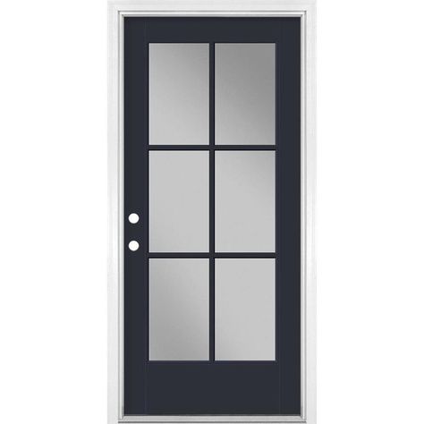 Single Front Door, Front Porch Makeover, Fiberglass Exterior Doors, Lake House Interior, Craftsman Door, Stained Doors, Farmhouse Front Door, Victorian Door, Prehung Doors