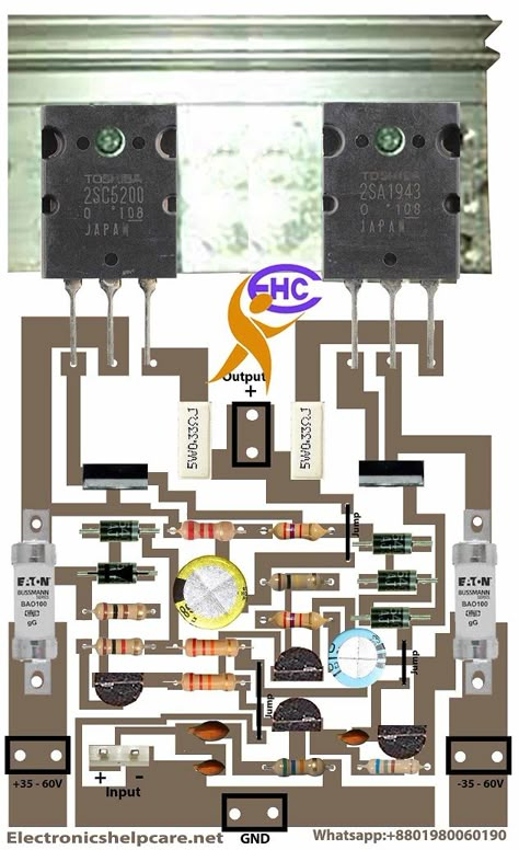 2sc5200 2sa1943 Amplifier Circuit, Subwoofer Diy, Subwoofer Wiring, Simple Electronic Circuits, Diy Subwoofer, Stereo Amp, Mini Amplifier, Hifi Amplifier, Valve Amplifier