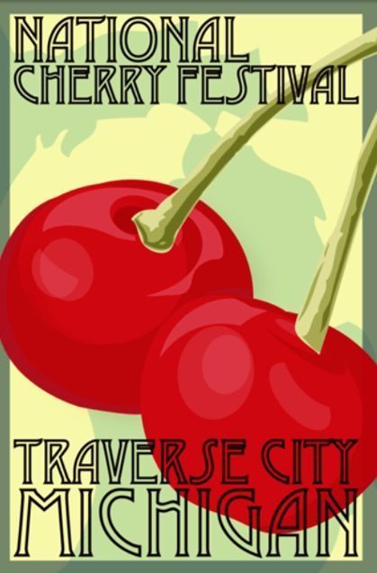 michigan travel poster | Michigan: Traverse City Cherry Festival Travel Poster Lake Michigan Poster, Cherry Poster, Michigan Poster, New Look Ideas, Cherry Festival, Team Cherry, Vintage Meets Modern, Classic Lifestyle, Michigan Girl