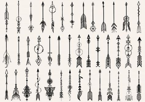 More than a million free vectors, PSD, photos and free icons. Exclusive freebies and all graphic resources that you need for your projects Arrow Tattoo Design, Boho Arrow, Geometric Arrow, Hand Drawn Arrows, Arrow Drawing, Tattoo Zeichnungen, Tattoo Templates, Arrow Tattoo, E Tattoo