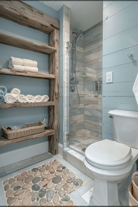 38+ Coastal Bathroom Ideas to Create Your Own Seaside Retreat Cottage Washroom Ideas, Rustic Beach House Bathroom, Masculine Coastal Bathroom, Rustic Beach Bathroom Ideas, Beach Style Interior Design, Beach Aesthetic Bathroom, Costal Farmhouse Bathrooms, Costal Cowgirl Bathroom, Coastal Cottage Bathroom Ideas