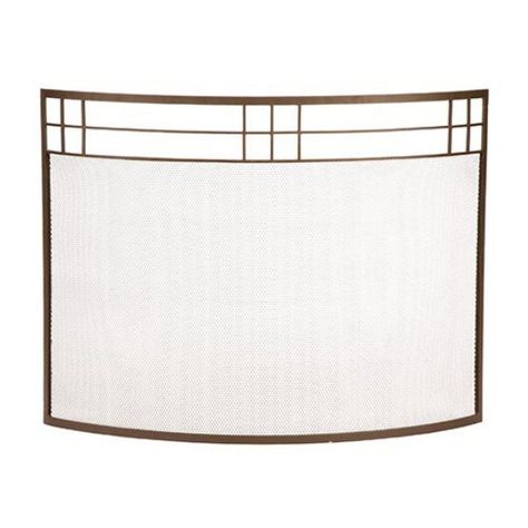 Minuteman International Arts and Crafts Style Curved Fireplace Screen Flat Fireplace, Wrought Iron Fireplace Screen, Arts And Crafts Fireplace, Iron Fireplace Screen, Curved Fireplace, Fireplace Cover, Iron Fireplace, Fireplace Set, Fireplace Entertainment