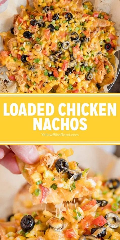 How To Make Loaded Nachos, Best Chicken Nachos Recipe, Shredded Chicken Nachos Easy, Loaded Nachos Recipe Chicken, Chicken Nachos Recipe Easy, Easy Chicken Nachos Recipe, Chicken Nacho Dip, Pulled Chicken Nachos, Best Nachos Recipe