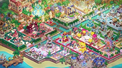 Cookie Run Kingdom Ideas, Cookie Run Kingdom Layout, Kingdom Ideas, Kingdom City, Disney Cookies, City Decor, Cookie Run Kingdom, Scenery Background, Cookie Inspiration