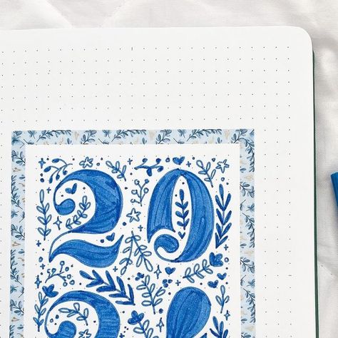 Syle Marie on Instagram: "2024 is around the corner and I’m excited to use my bullet journal! I went with a blue floral theme for the cover page 💙 It’s a bit time consuming so please give me strength as I try to finish setting up my January spreads~ Do you have any tips/tricks to staying consistent with a bujo? Get some % off with my codes ↓ ❥ @passionplanner: “SYLE MARIE213” ❥ @mariatalianplans: “MARIE15” #journal #bulletjournal #bujo #studygram #stationery #stationeryaddict #calligraphy #stickers" Blue Journal Cover Ideas, 2024 Bujo Set Up, Blue Bullet Journal Theme, 2024 Bujo Cover, 2024 Cover Page, 2024 Journal Cover, 2024 Bullet Journal Cover, January Bullet Journal Cover, Summer Bujo