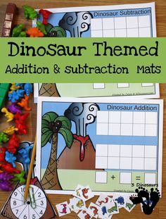 Dinosaur Math, Dinosaur Stomp, Preschool Materials, Homeschool Subjects, Thema Dino, Dinosaur Classroom, Math Fact Games, November Ideas, Kindergarten Addition Worksheets