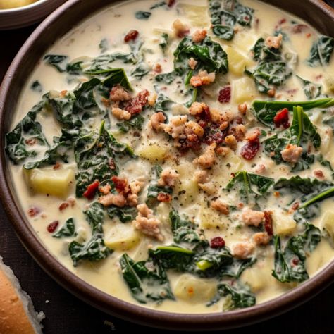 Zuppa Toscana - Good Real Food Zips Toscana Soup, Zuppa Toscana Crockpot, Zupa Toscana Soup, Ravioli Soup, Sausage Parmesan, Sausage Tortellini Soup, Zuppa Toscana Soup, Toscana Soup, Sausage Tortellini